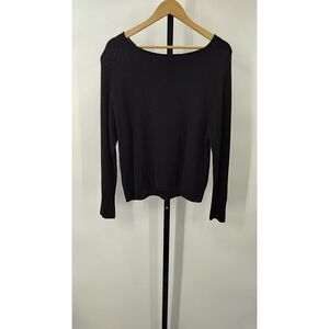 Quince Mongolian Cashmere Boatneck Sweater Black Sleeved Top S